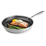 BRATmaxx Edelstahl-Pfanne 24cm | silber 3-lagig mit Wabenstruktur | Bratpfanne &...