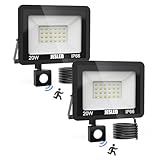JESLED LED Strahler mit Bewegungsmelder, 20W 2200LM Superhell Strahler Außen,...