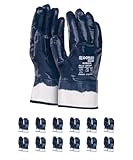 DONAU SAFETY Nitril-Arbeitshandschuhe Vollbeschichtet/Dunkelblau Blau/Größe...