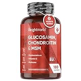 Glucosamin Chondroitin MSM 1560mg - 6 Monate Vorrat - 180 Kapseln mit Vitamin C,...