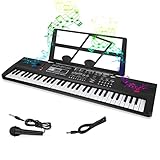 Digital Keyboard, Ideales Einsteiger-Keyboard mit 61 Tasten & zahlreichen...
