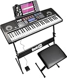 RockJam 61 Key Touch Display Keyboard Piano Kit with Digital Bench, Electric...