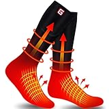 G Beheizte Socken Männer Frauen Batteriesocken wiederaufladbare elektrische Socken,batteriebetriebene Akku Beheizte Socken,Winter Heizsocken Batteriesocke Skifahren Radfahren Jagd Fußwärmer,Schwarz M