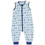 FLYISH DIRECT Baby Schlafsack mit Füßen 1 TOG Fleece Baby Schlafsack ohne...
