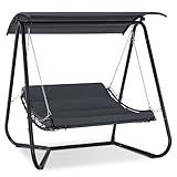 M MCombo Hollywoodschaukel mit Liegefunktion, Schaukelliege Outdoor, Gartenliege...