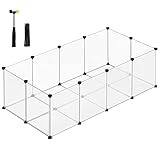 SONGMICS Freigehege mit Bodenplatten, Laufstall, Meerschweinchen Gehege, aus...