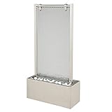 KÖHKO® Wasserwand ca. 93 cm aus Edelstahl mit Glas Wasserspiel mit...