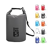 MORAINJAY Dry Bag 5L Grau wasserdichte Tasche,2L/5L/10L/15L/20L/30L Wasserfester...
