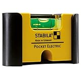 STABILA Mini-Wasserwaage Pocket Electric mit Gürtel-Clip, 7 cm, starker...