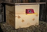 Premium Hummelkasten mit Wachsmottensperre, 2X Sichtfenster und Nistmaterial...