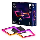 EGLO LED Deckenleuchte RGBIC, geometrische Deckenlampe mit Lichteffekten, Gaming...