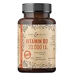 Vitamin D3 20000 Depot - 365 Kapseln - Hochdosiertes Vitamin D3 - Vitamin D...