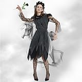 HERMORRYSS Geisterbraut Kostüm Damen, Halloween Kostüm Damen Zombie Braut,...