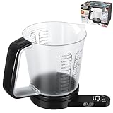 ADLER Küchenwaage mit Messbecher, 5kg Kapazität, weißes LED-Display