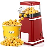 Heißluft Popcornmaschine 1200W, Fettfrei & BPA-frei Popcorn Maker ohne Öl,...