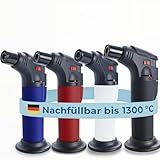 UNILITE Feuerzeug MIT Gas - Sturmfeuerzeug Gas Brenner mit Jet Flamme –...