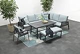 Hohe Dining Aluminium Rope Lounge Andrea XXL rechts, inklusive Sessel, Bank und...
