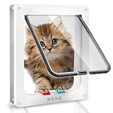 Gowkeey Katzentür, Katzenklappe mit 4-Wege-Schloss, 28 × 25 × 5.5cm Einfache...