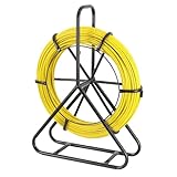 WOOLUCK Glasfaserstab 50 m Ø 6 mm, Fischband Fiberglas Kabel Rad Rohr Rodder...