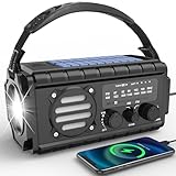 Nigecue 20000mAh Solar Radio, Tragbar Kurbelradio Dynamo Radio Notfallradio mit...