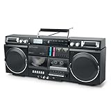 MUSE Bluetooth Retro Boombox mit Radio, CD, Kassettenrekorder, 80W...