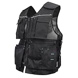 Högert Technik - HELWIG Werkzeugweste Schwarz Uni | Gewebe 100% OXFORD 600D...