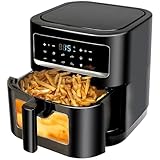 Heißluftfritteuse 7L | Airfryer XL mit Sichtfenster, Emphsism 10 in 1...
