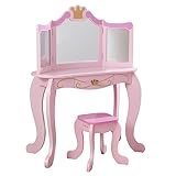 KidKraft Schminktisch Prinzessin mit Spiegel und Hocker aus Holz für Kinder,...