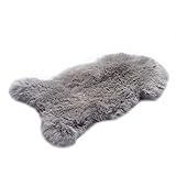 HOME LAMB Lammfell Silber 110-120 cm - Weich Schaffell Echt - Natürliche...