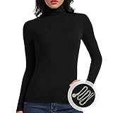 ANYFITTING Rollkragenshirt Damen Slim Fit Shirt Turtleneck Damen Basic...