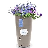 YourCasa Regentonne 240 Liter [Aquasplash] Messing Wasserhahn & Deckel -...