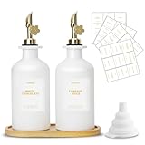 sunal Olivenöl Spenderflaschen mit Tablett,2er pack Olivenöl Spender...