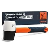 Presch Gummihammer Schwarz/Weiß 450g - Hartgummihammer mit Fiberglasstiel |...