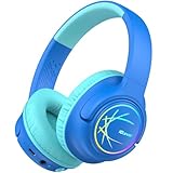 iClever Bluetooth Kopfhörer Kinder mit LED-Leuchten, 74/85dBA...