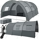 tectake® Tunnelzelt, 6 Personen, Familienzelt, Zelt groß mit Vorzelt und...