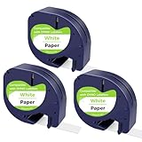 CNMTCCO Etikettenband für DYMO Letratag, 3er Pack Etikettenband kompatible mit...