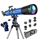 MEEZAA Teleskop, Teleskop Astronomie Profi für Erwachsene, 90mm Blende 800mm AZ...