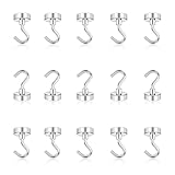 LINTRA 15 Stück Magnetische Haken, Edelstahl Magnethaken Klein, 16mm Magnetic...