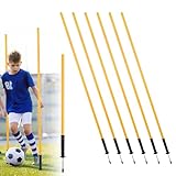 Vkechh Slalomstangen Set,150cm Fussball Trainingszubehör,Slalomstangen Fussball...