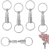 Abnehmbare Schlüsselanhänger,Schlüsselanhänger Mit Schnellverschluss Abnehmbare Schlüsselringe,Metall Doppel Geteilt Schlüsselring,Doppelter Schnappverschlusshalter Schlüsselring,Für Schlüssel(5stück)