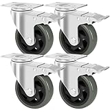 Lenkrollen 100 mm mit Bremse, 4er Set, Schwerlastrollen Tragkraft 600 kg, keine...