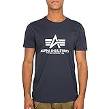 Alpha Industries Herren Basic T-Shirt,Blau (Navy 02), Small