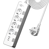 Steckdosenleiste überspannungsschutz(4000W 16A),KEPLUG Mehrfachsteckdose mit 2...