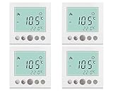 SM-PC®, 4x Set Digital Thermostat Raumthermostat Fußbodenheizung Wandheizung...