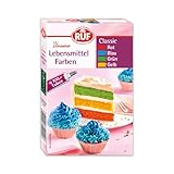 RUF Lebensmittel-Farben Classic, 4 XXL Tuben in Rot, Blau, Grün, Gelb, zum...