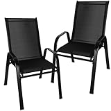 Gardlov Gartenstühle Stapelbar 2 Stück bis 150 kg - Klappstuhl 88 x 71 cm für...