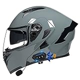 Klapphelm Motorradhelm, Bluetooth Integralhelm, Mit Doppelvisier, ECE Genehmigt...