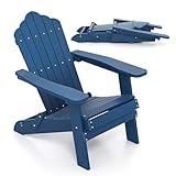 COSTWAY Adirondack Stuhl klappbar, wetterfester Adirondack Chair aus Kunststoff,...