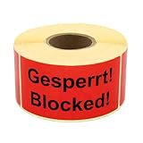 MD Labels Warnetiketten auf rolle 100x50mm 500 Stück Gesperrt! Blocked!...