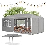 Juskys Partyzelt 3x6 m mit 6 abnehmbaren Seitenwänden & Dach - 18 m² - 12...